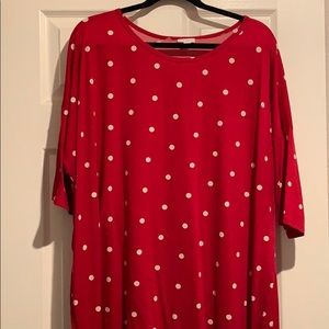 Minnie Mouse polka dot Lularoe Irma top